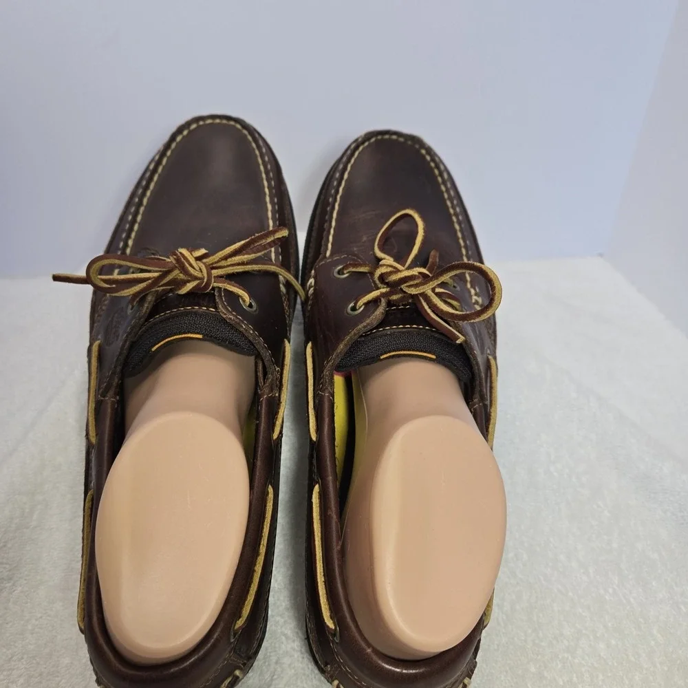 Timberland Men's Brown Leather Classic 2 Eye Boat Shoes Sz 11 Loafers 70521